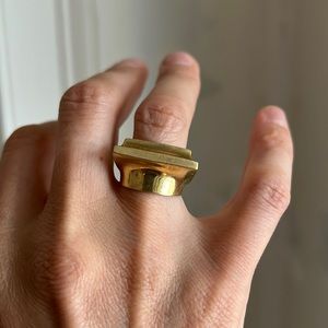 Sculptural brass ring by Quarry